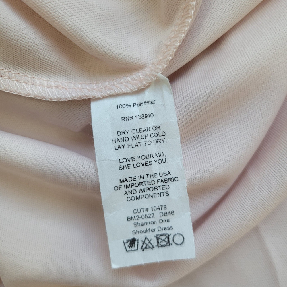 New Show Me Your Mumu Shannon One Shoulder Dress Dusty Blush Crisp Women's Large - Picture 9 of 12